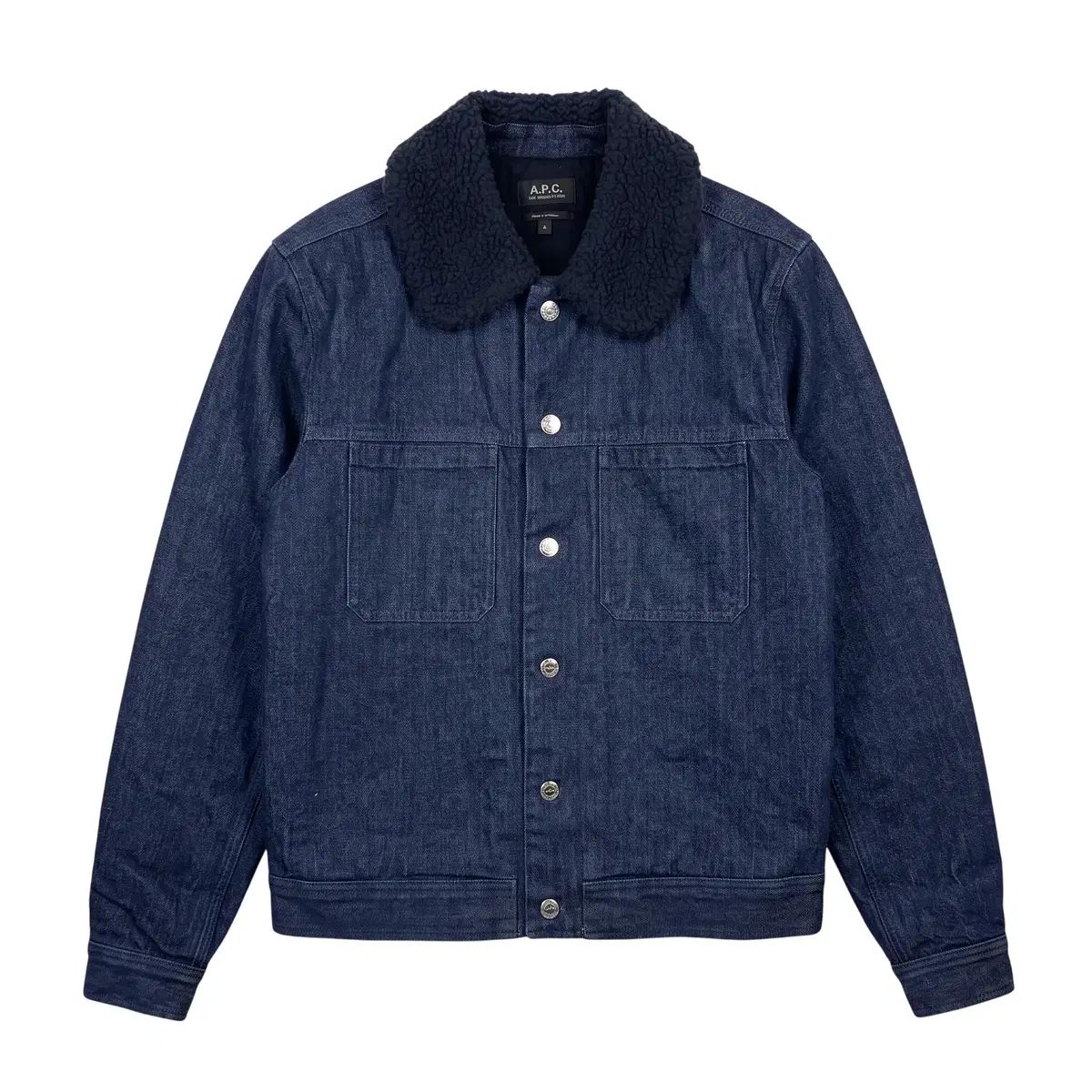 (S) A.P.C. アーペーセー シープスキンファーカラ デニムトラッカージャケット