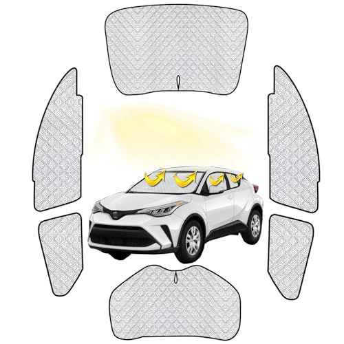 トヨタC-HR 車中泊 車用 サンシェード フルセット 仮眠 マルチサンシェード 遮光シェード 断熱 車窓日よけ 車中泊 シェード アウトドア 全窓対応 高密度 UVカット 盗難防止 冬 保温 取付簡単 6層構造 6PCSAR 5d3789db