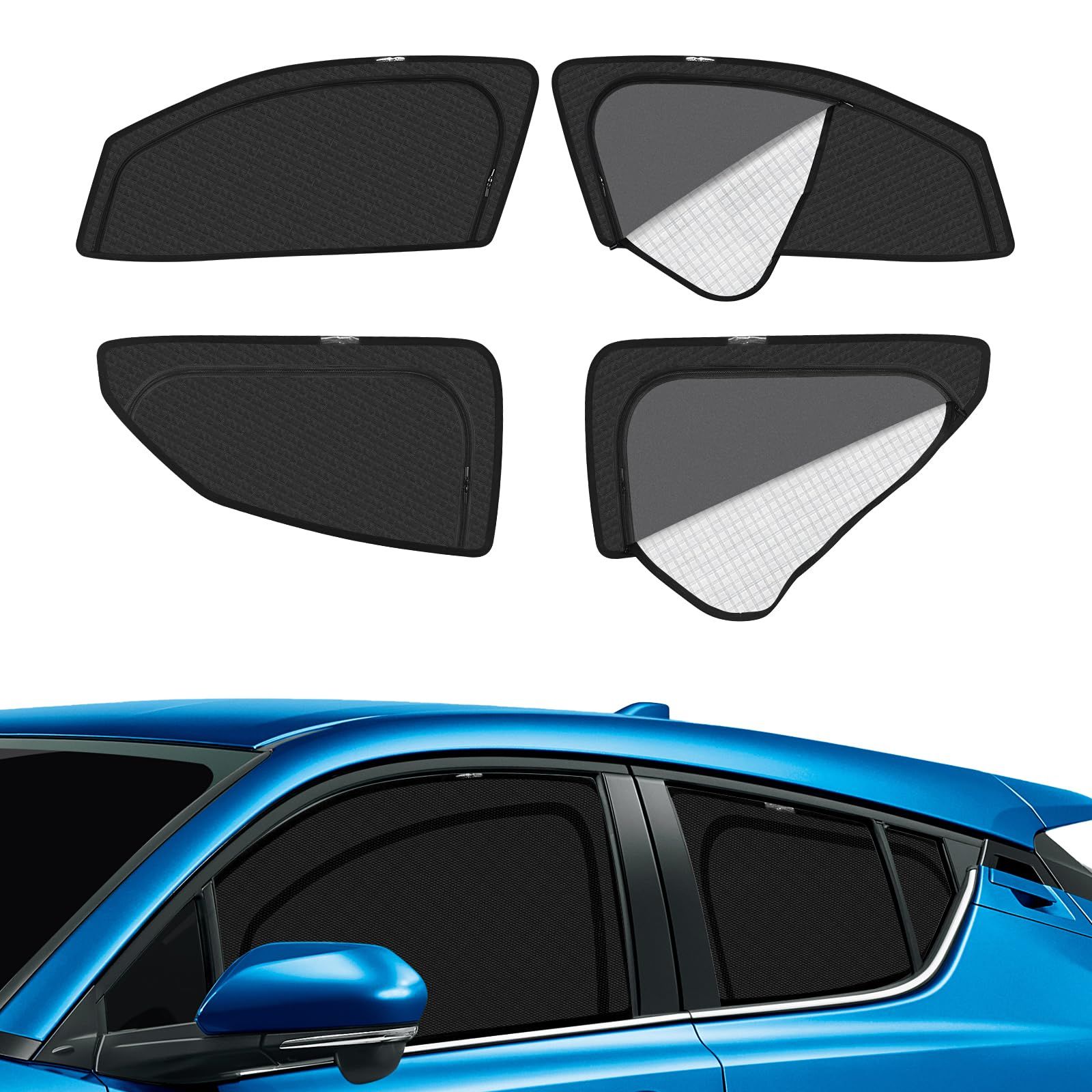 C-HR 車種専用 メッシュカーテン サンシェード 遮光 換気 CHR NGX10 NGX50 ZYX11 サイド用 2in1 カーテン 日除け 虫避け マグネット カーシェード 通風 UVカット運転席 助手席 インテリア アクセサリー カス 7bdbf0dd