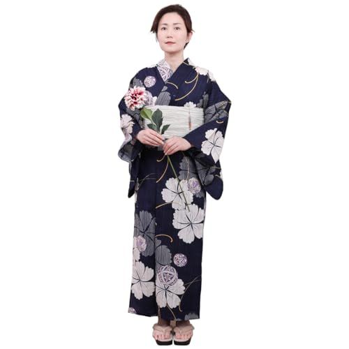 [京都きもの友禅] 浴衣 レディース 2点セット (綿100% 浴衣・兵児帯) 夏祭り 花火大会 フリーサイズ ゆかた モダン 夏 着物 女性ym dc1ea23e