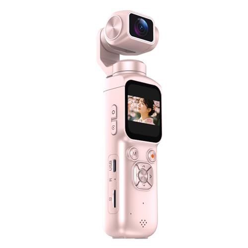 AiMike アクションカメラ ポケットサイズ 4K 7500万画素 シングル軸330度自動追跡 回転レンズ WIFI転送機能 全画素高速AF 1.72インチタッチ操作 32GBマイクロSDカード付き 自動顔追跡 スマホに送れる 小型Vlog 00fea98a 14,176円