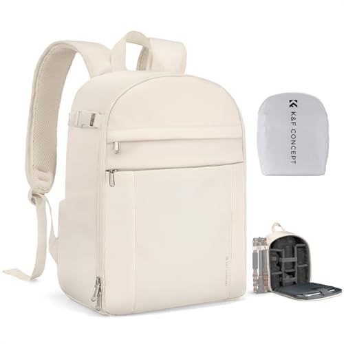 [K&F CONCEPT] カメラバック カメラリュック リュックサック バックパック 取り外し可能な仕切り板 軽量 | おしゃれシンプル nikon canon Sigma Tamron sonyなどカメラ兼用 11インチPC/三脚付け可 5462f900