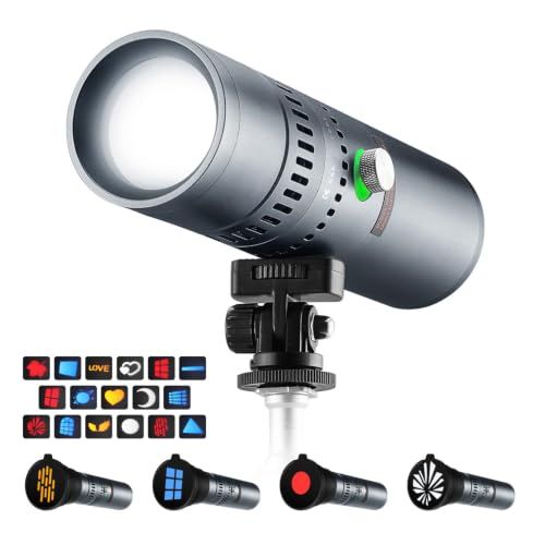 K&F CONCEPT 撮影ライト LEDビデオライト 25W 充電式 SP25C | 9000mAh,ハンディ型,雲台付き,ピンポイント照明,4色20ゴボフィルター付き,アルミ合金製,ポートレート/スタジオ/物撮りに最適★m 8e9920e4