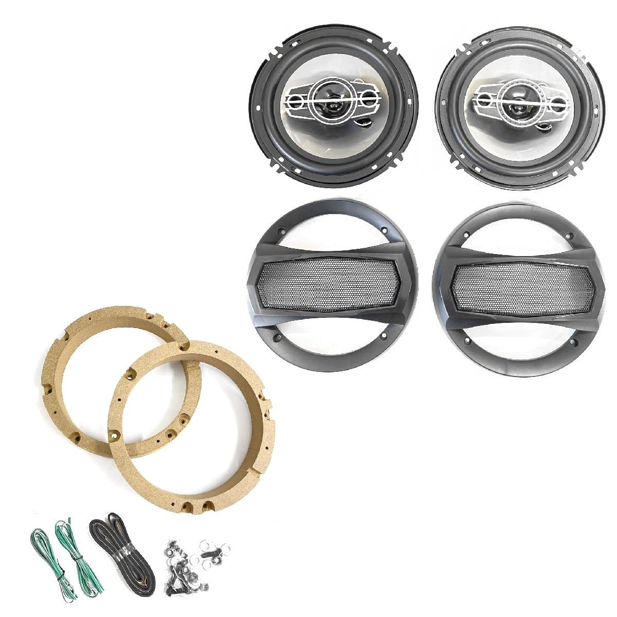 新品 CGP インナーバッフル 2枚付き 4way 6インチ コアキシャル グリル付 2個セット 350W トヨタ車向け スバル車向け ダイハツ車向け バッフル MDF製 CG6463-17SA