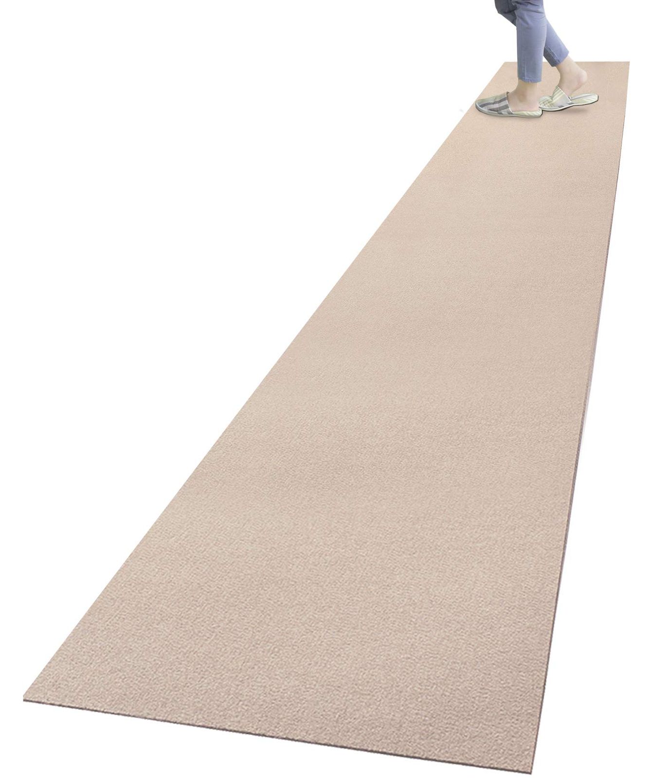 新品 サンコー キッチンマット ずれない 台所マット ロング 60×360cm ライトベージュ【日本製 撥水 消臭 洗える】おくだけ吸着 KO-56