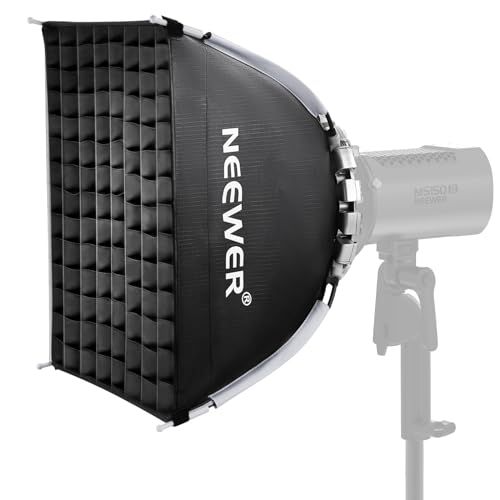NEEWER 40x40cm 角型 ソフトボックス クイックセットアップ クイック折りたたみ Bowensマウント ディフューザー/ハニカムグリッド/バッグ付き コンパチブル Godox Aputure 120d ビデオライト Q4スタジオフ fb37aa55