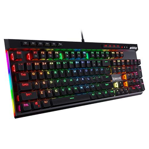 Redragon K580 VATA RGB LEDバックライト付きメカニカルゲーミングキーボード｜マクロキー＆専用メディアコントロール付き｜ホットスワップ対応ソケット｜オンボードマクロ録音｜ブルースイッチ | MMO MOBAゲーム用の5つ 753d5716