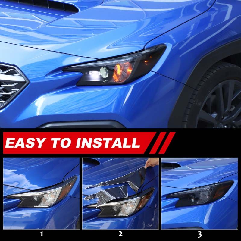 スバル WRX レヴォーグ 2022+ 用 ヘッドライトフィルムステッカー 2ピースセット ブラック