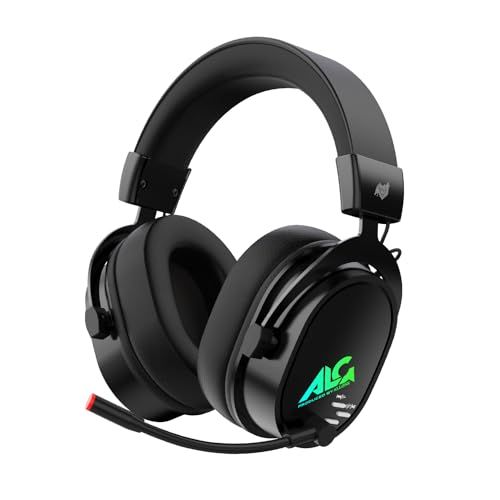 アローン(Allone) 7.1chワイヤレスゲーミングヘッドセットブラック 17.5×10×22cm Windows/Mac/Switch/PlayStation/スマホ対応 黒 e-Sports 軽量 ボイスチャット 柔らかいイヤーパッド 430e3271