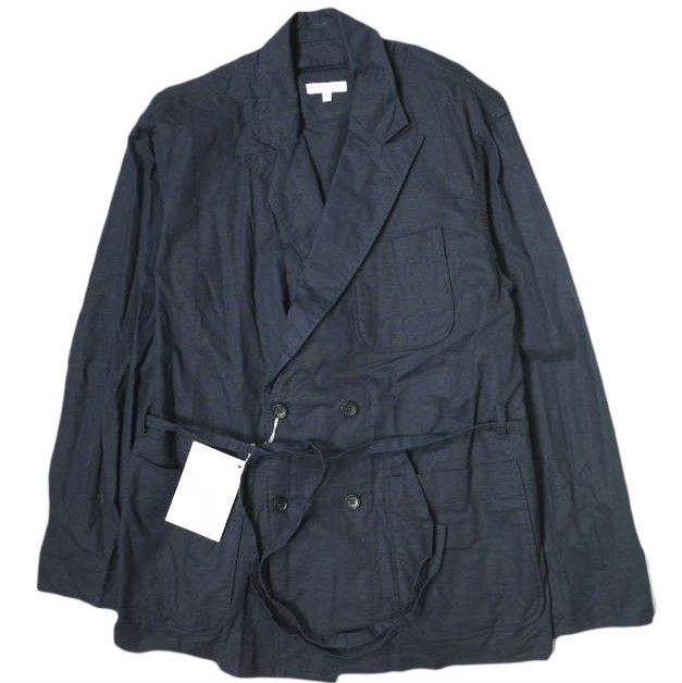 新品 Engineered Garments x BEAMS PLUS エンジニアードガーメンツ ビームスプラス 別注 アメリカ製 M.Z.JACKET 4Bダブルブレストジャケット S ネイビー ラペル取り外し ガウン ローブ アウター g19392