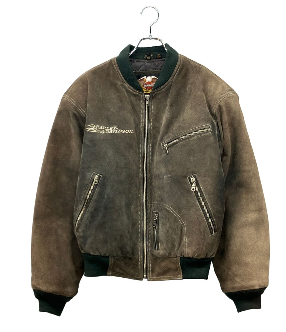 ハーレーダビッドソン スエードレザーボンバージャケット ブルゾン メンズ SIZE XS HARLEY DAVIDSON