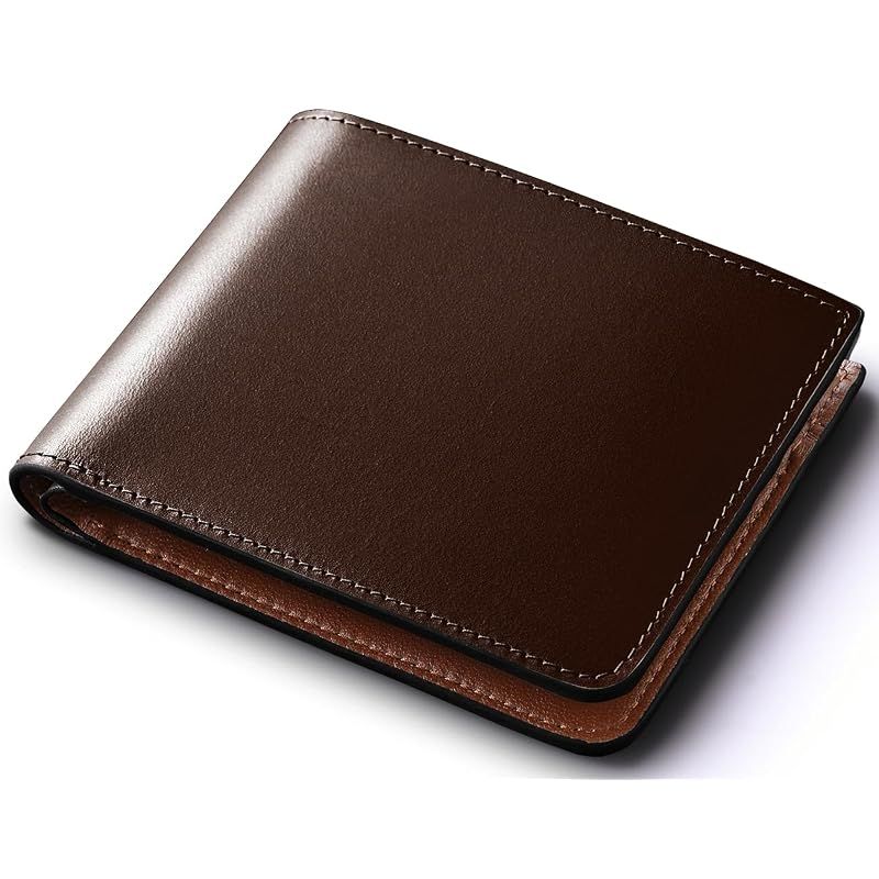 [Ｏｔｏｋｏｒ] 本革薄型財布 薄い財布 メンズ【大人の品格】・【極薄 × たっぷり】 サッと取り出せる｜カード6～8枚最適｜65g 超軽量【伝統のホーウィン・レザー｜革の気品を宿す】（専用ギフトボックス・保証書付き）【濃焦茶】