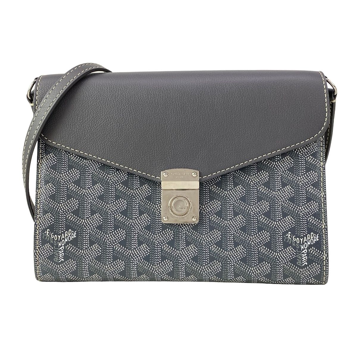 GOYARD(ゴヤール) ショルダーバッグ シープル グレー ショルダーストラップ着脱可 レザー