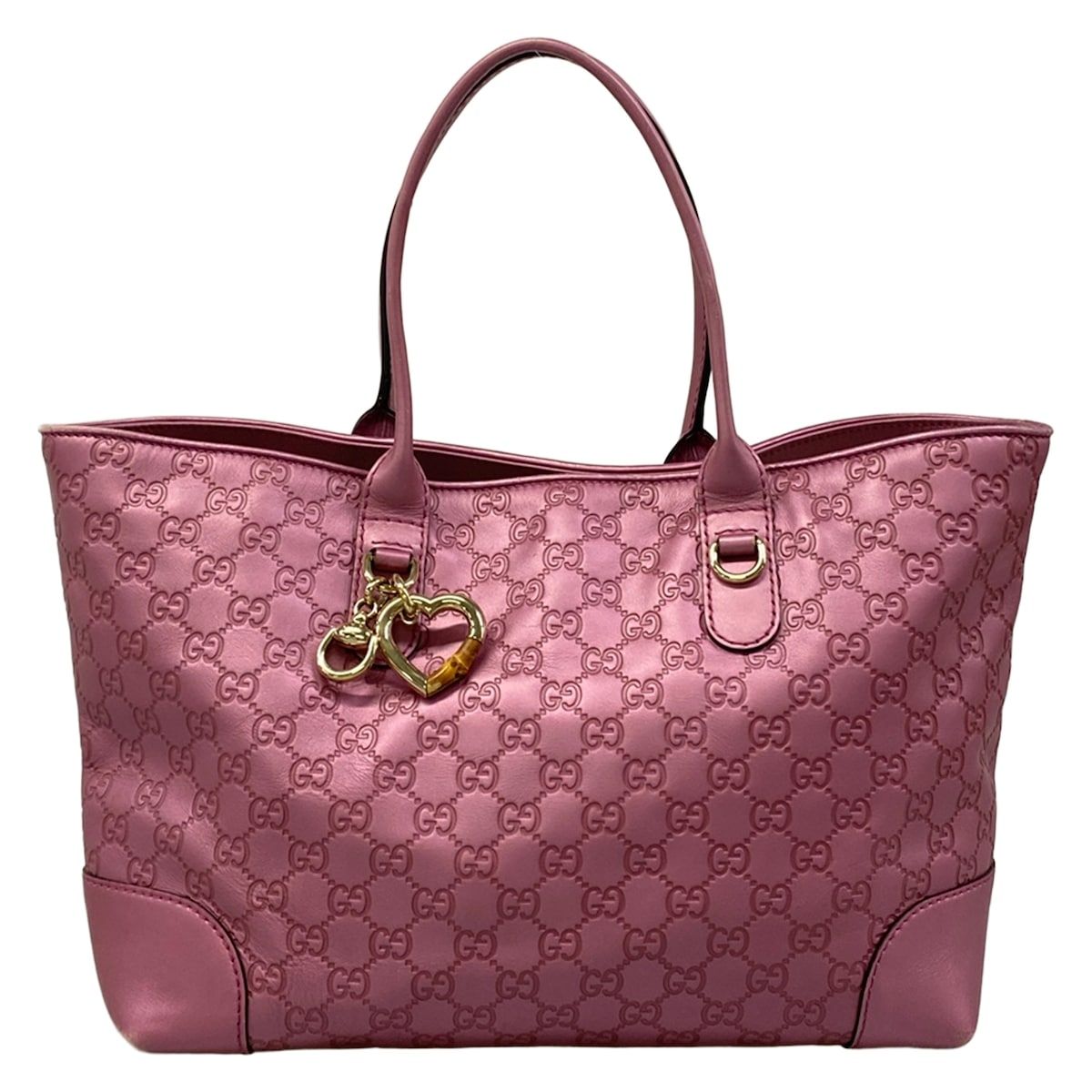 GUCCI(グッチ) トートバッグ シマライン,ハートビット 269956 ピンク レザー