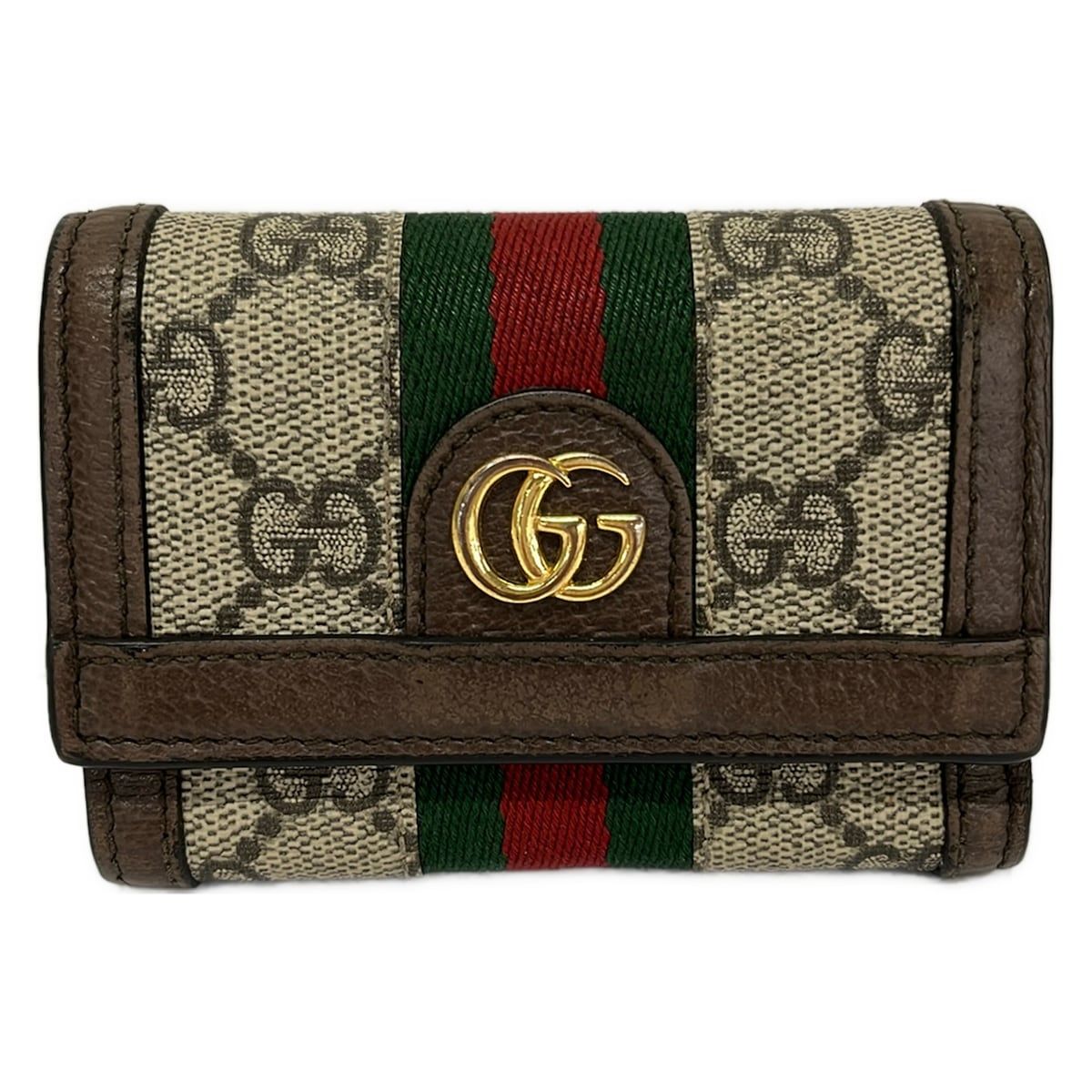 GUCCI(グッチ) 3つ折り財布 オフィディア 644334 ダークブラウン×ベージュ×マルチ レザー 15,914円