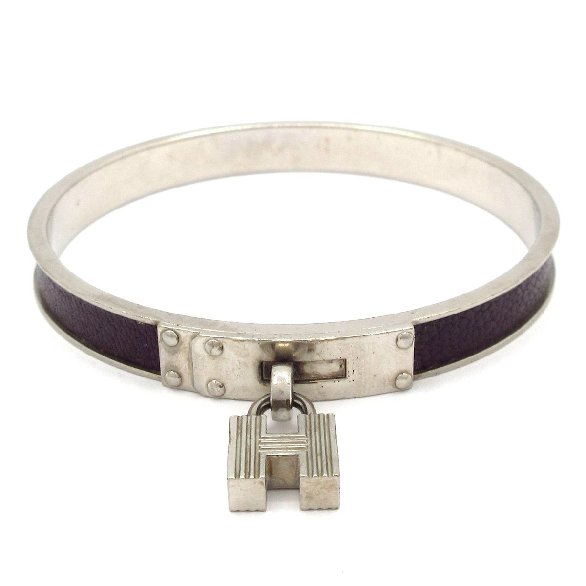 HERMES(エルメス) バングル ケリーバングル シルバー×ダークパープル