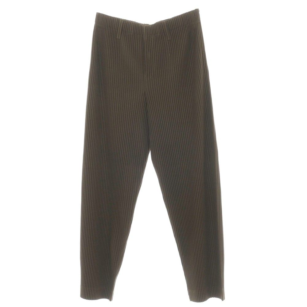 【中古】オム プリッセ イッセイミヤケ HOMME PLISSE ISSEY MIYAKE 2026年春夏 プリーツ イージーパンツ ダークオリーブ系【サイズ表記なし（L位）】【メンズ】