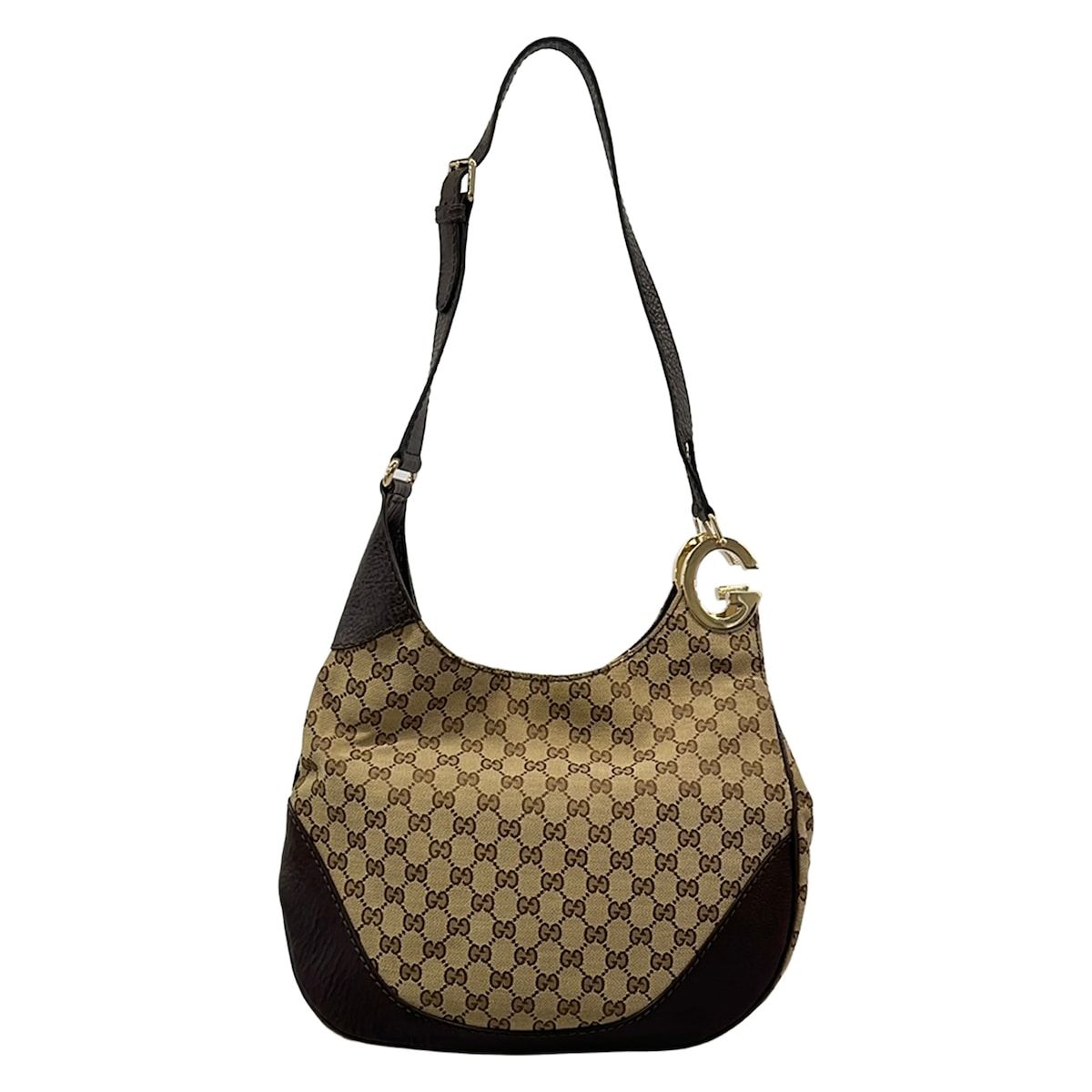 GUCCI(グッチ) ショルダーバッグ シャーロット/GG柄 203503 ダークブラウン×ベージュ レザー 35,165円
