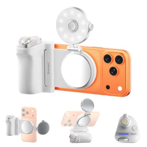 7RYMS スマホカメラグリップ iPhone カメラグリップ 自撮りライト 自撮りグリップ MagSafe対応 スマートフォンビデオキット | マグネット iPhone/Android対応 自撮り/写真撮影/Vlog/動画配信/TikTok 6728ee5e