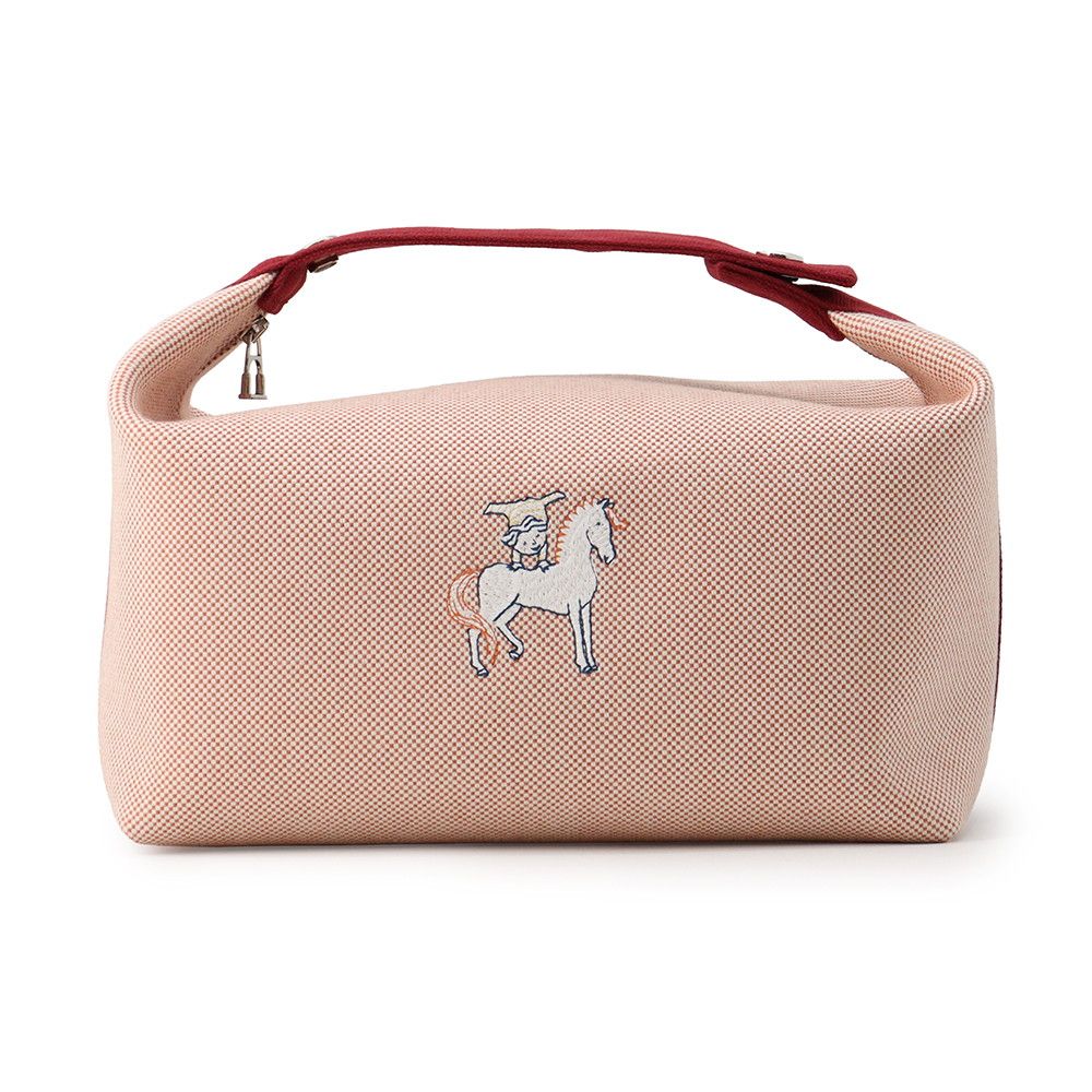エルメス ハンドバッグ ブリッド・ア・ブラックGM カブリオル テラコッタ/シルバー金具 キャンバス HERMES ポーチ 72,820円