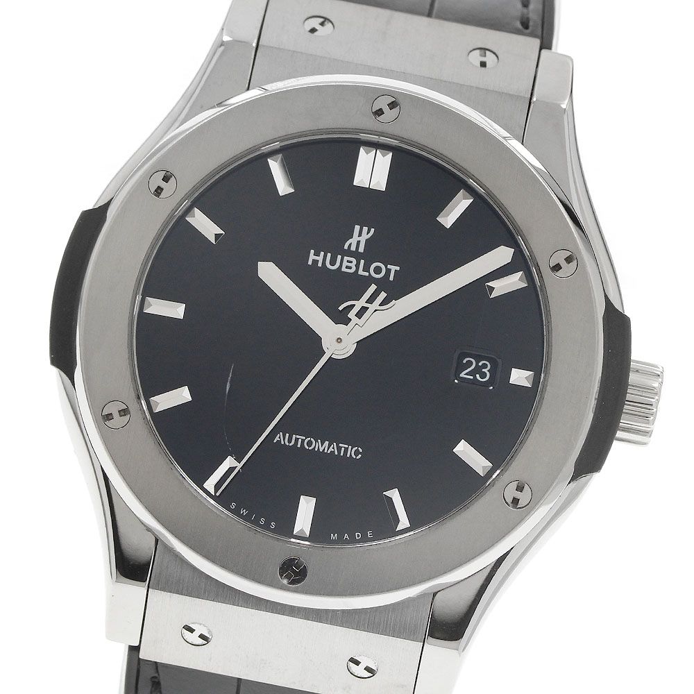 ウブロ HUBLOT 542.NX.1270.LR クラシックフュージョン ブラックシャイニー デイト 自動巻き メンズ 美品 箱・電子保証書付き_956606 320,175円