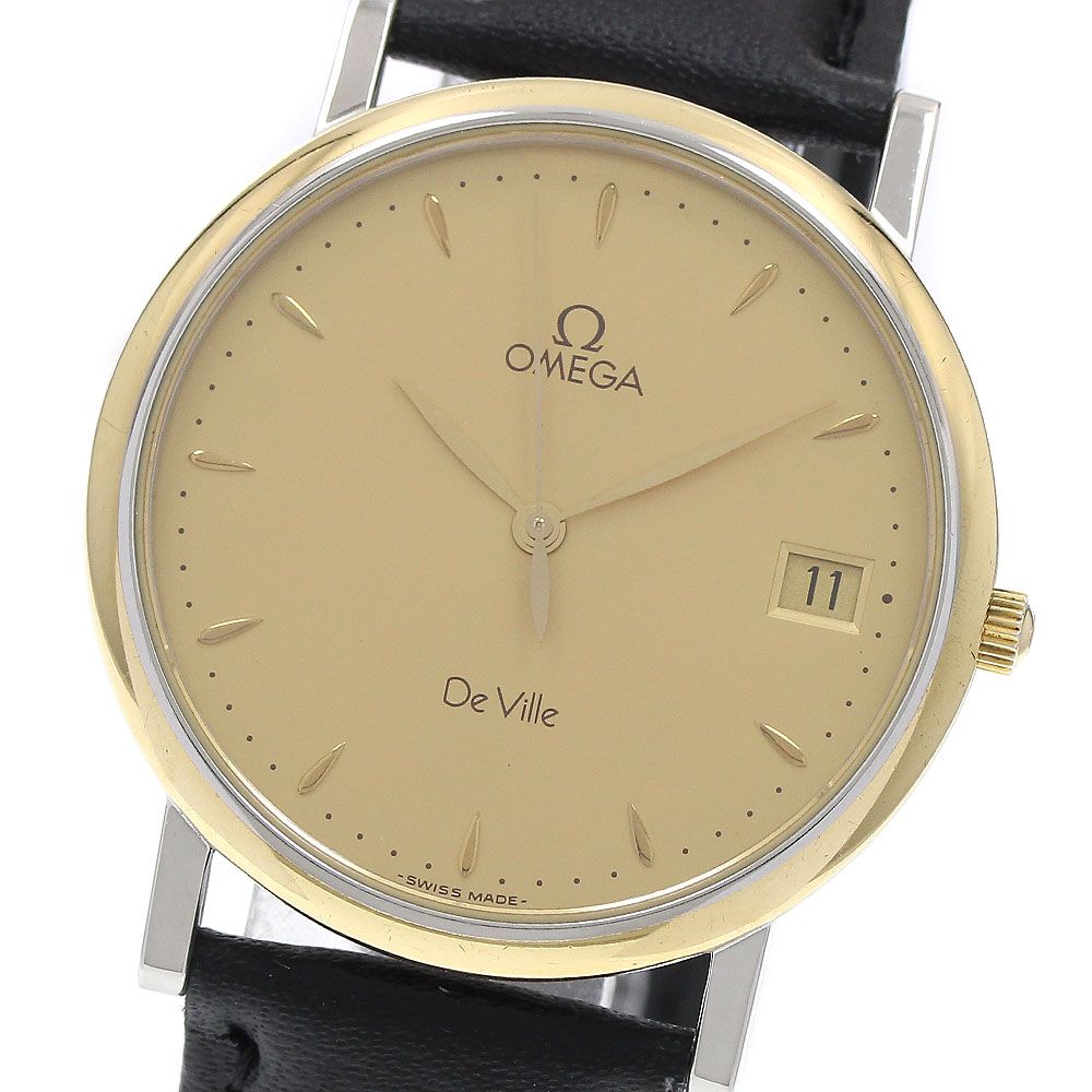オメガ OMEGA デビル ラウンド デイト クォーツ メンズ _972452