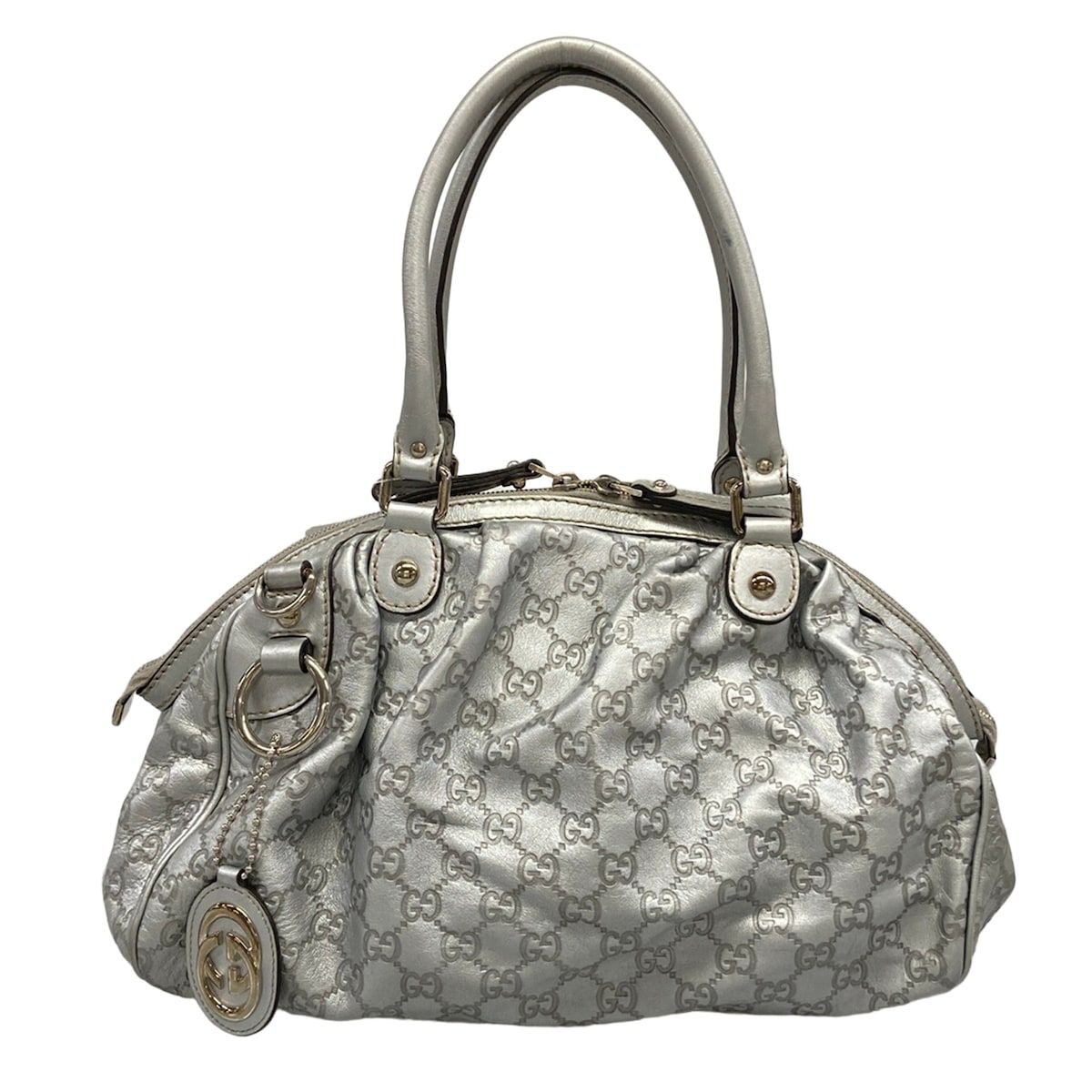 GUCCI(グッチ) ハンドバッグ スーキー/シマライン 223974 シルバー レザー