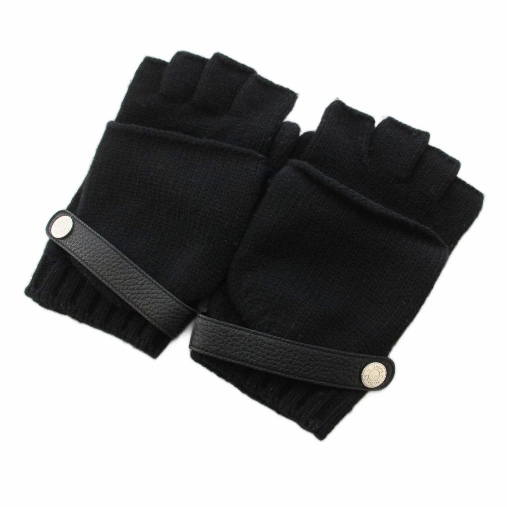 エルメス HERMES ニット手袋 グローブ カシミヤ ディアスキン レザー セリエボタン 黒 /KH ■OH 33,085円