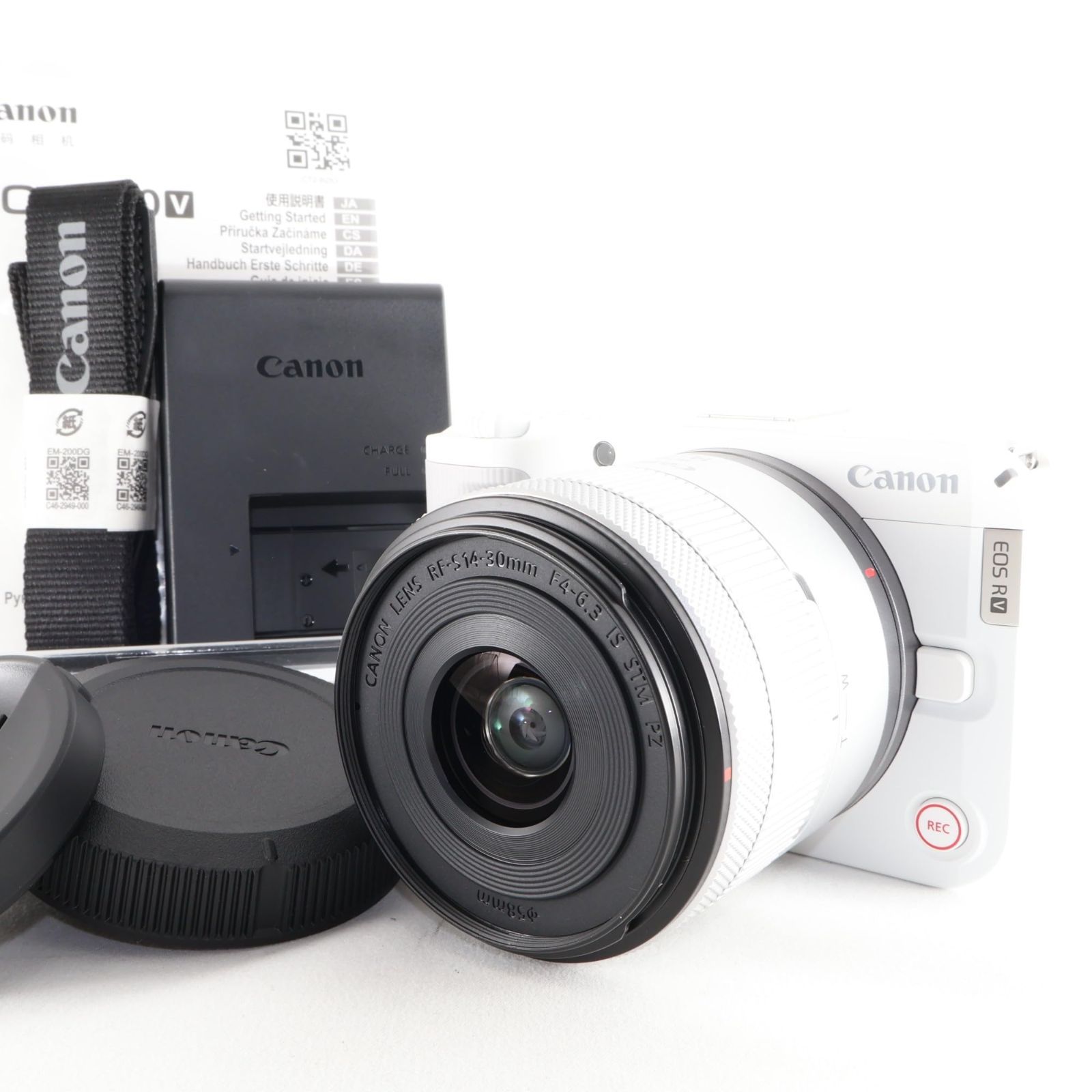 【極美品】《 ショット数 1000回以下》キヤノン デジタル一眼カメラ EOS R50V レンズキット(RF-S14-30PZ)/ホワイト 56,388円