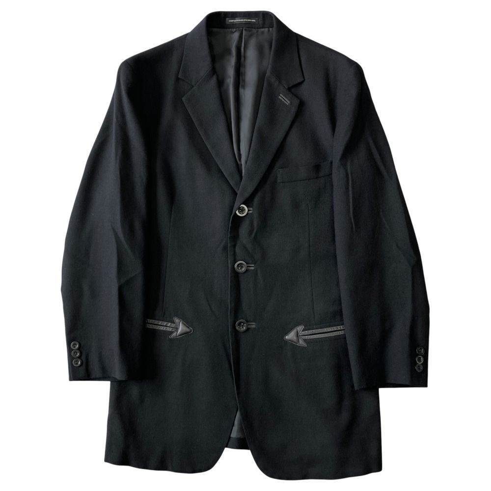 美品 Y's for men ワイズ フォー メン ヨウジヤマモト 09AW テーラード ジャケット ブレザー ラムレザー アーカイブ 2 黒 ブラック メンズ 古着 中古 USED