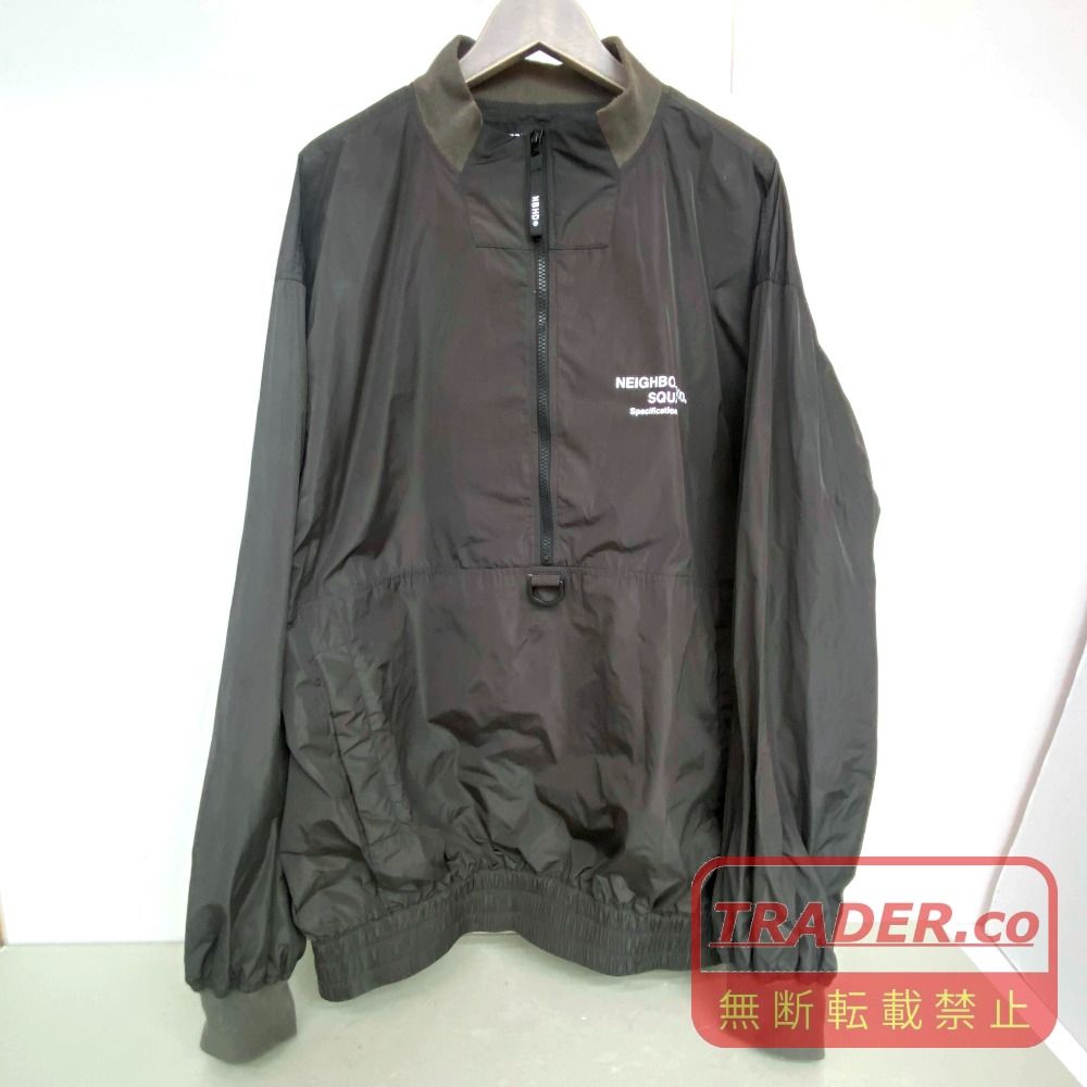03w28671 NEIGHBORHOOD ネイバーフッド STAFF E-JKT ハーフジップナイロンジャケット プルオーバー ブラック 黒 サイズXL メンズ ストリート アウター