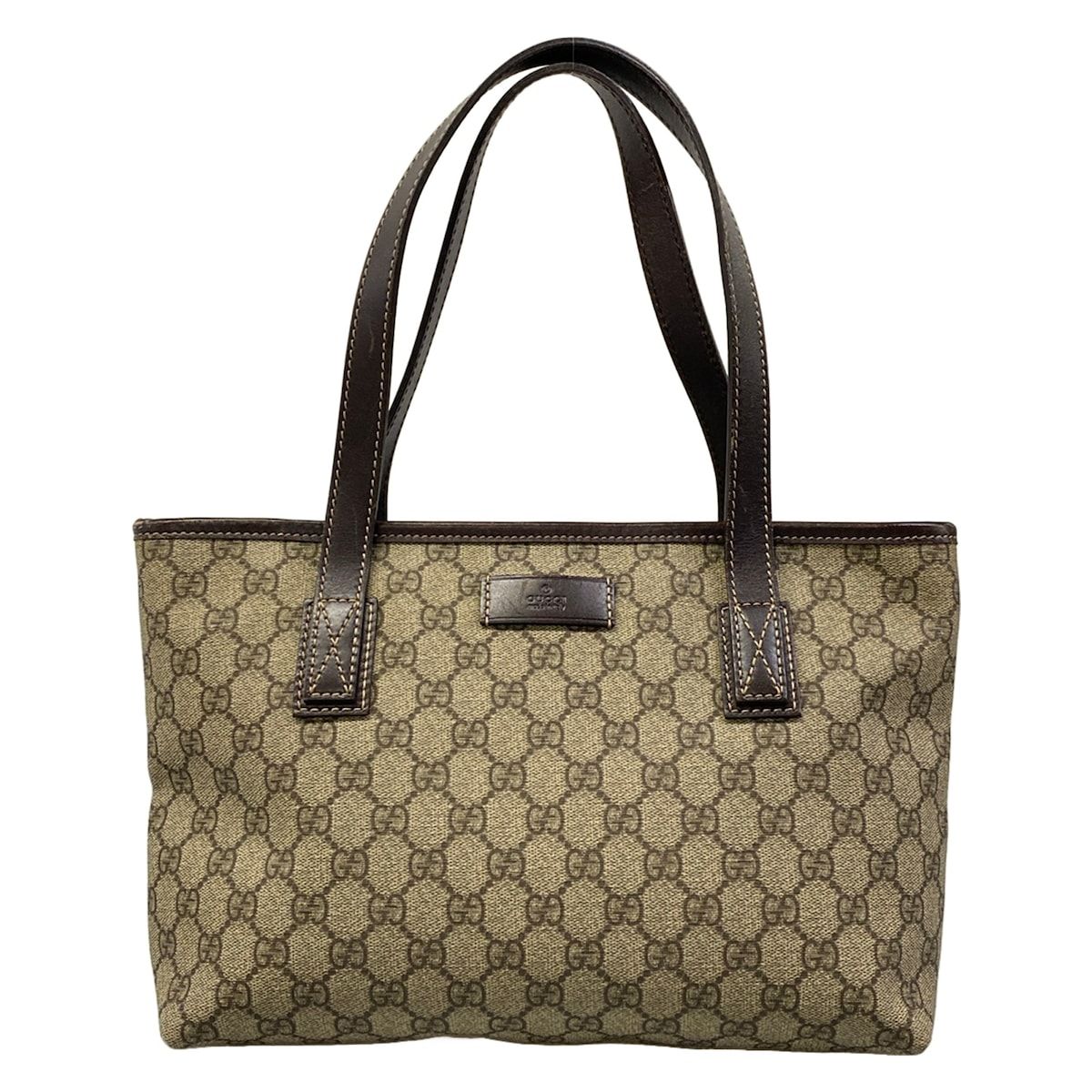 GUCCI(グッチ) ショルダーバッグ GGプラス・GGスプリーム 211138 ダークブラウン×ベージュ レザー