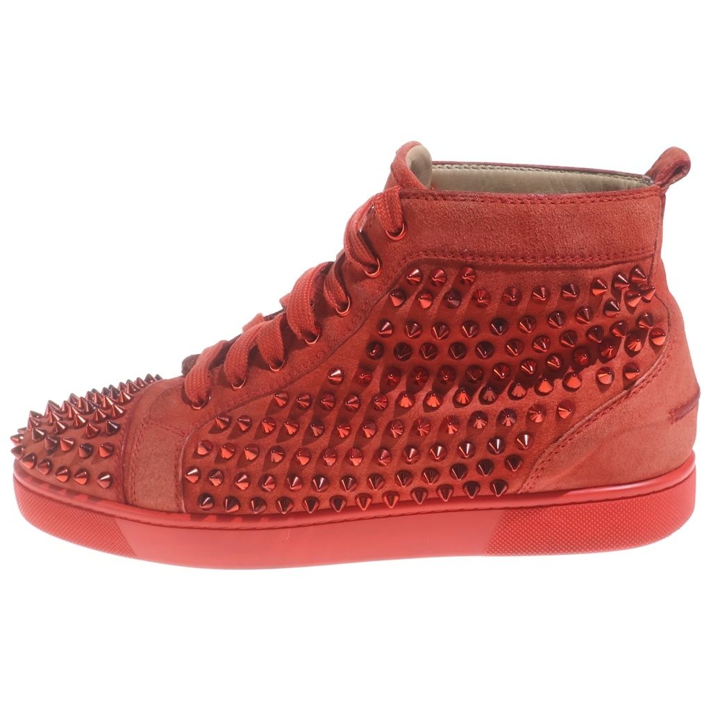 CHRISTIAN LOUBOUTIN (クリスチャンルブタン) スパイク フルスタッズ ハイカット スニーカー シューズ レッド