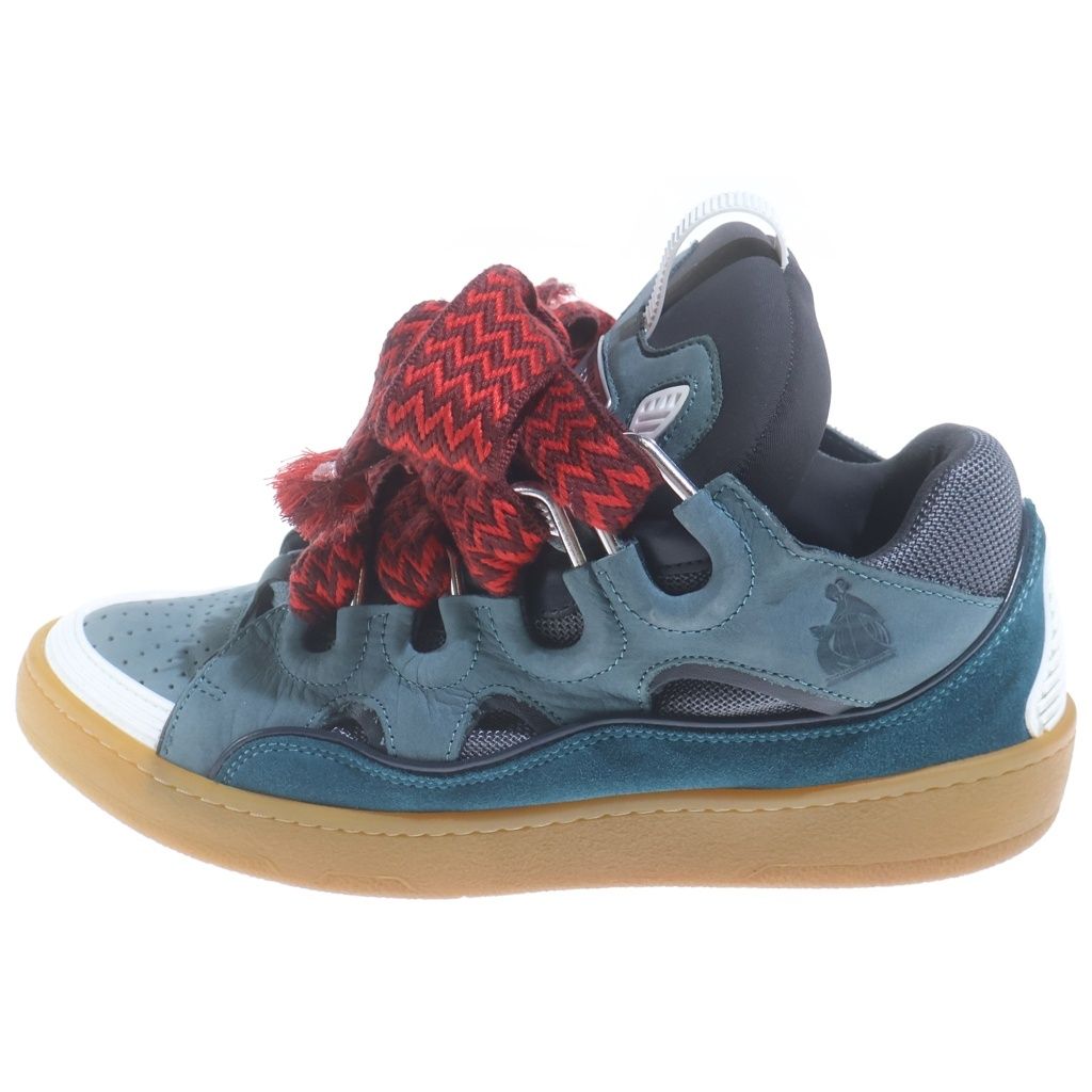 LANVIN (ランバン) LEATHER CURB SNEAKERS レザー カーブ ローカットダッドスニーカー ネイビー FM-SKRK11-DRAG-A20