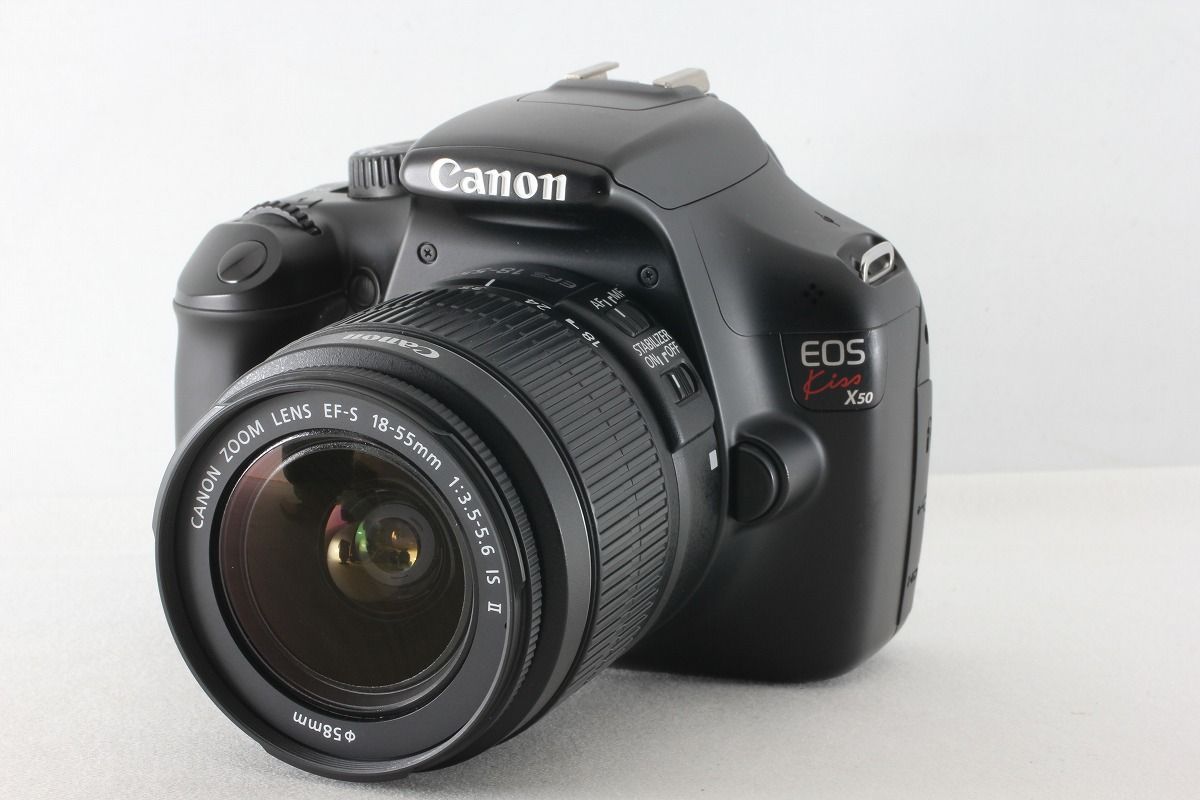 キヤノン Canon EOS Kiss X50 EF-S 18-55 IS II レンズキット ブラック 僅か2544ショット 予備バッテリー 付属品満載◇51028