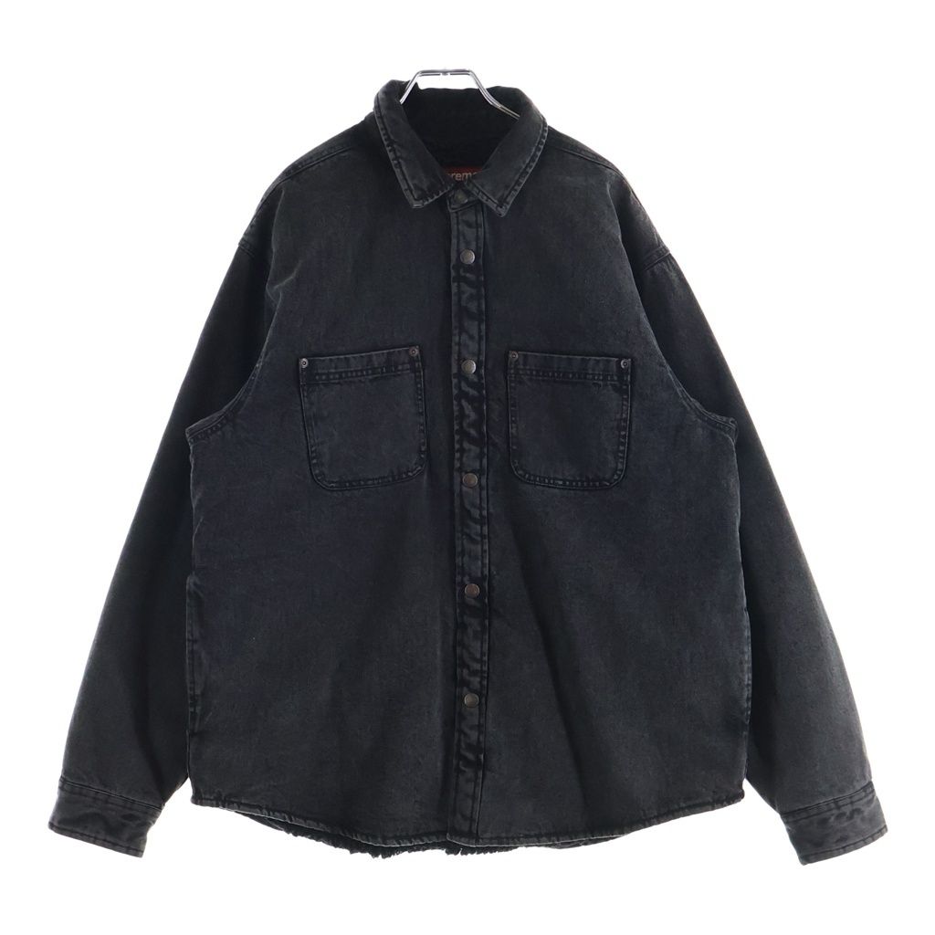 SUPREME (シュプリーム) 24AW Faux Shearling Lined Work Shirt フォー シアリング ラインド ワークシャツ デニム ブラック