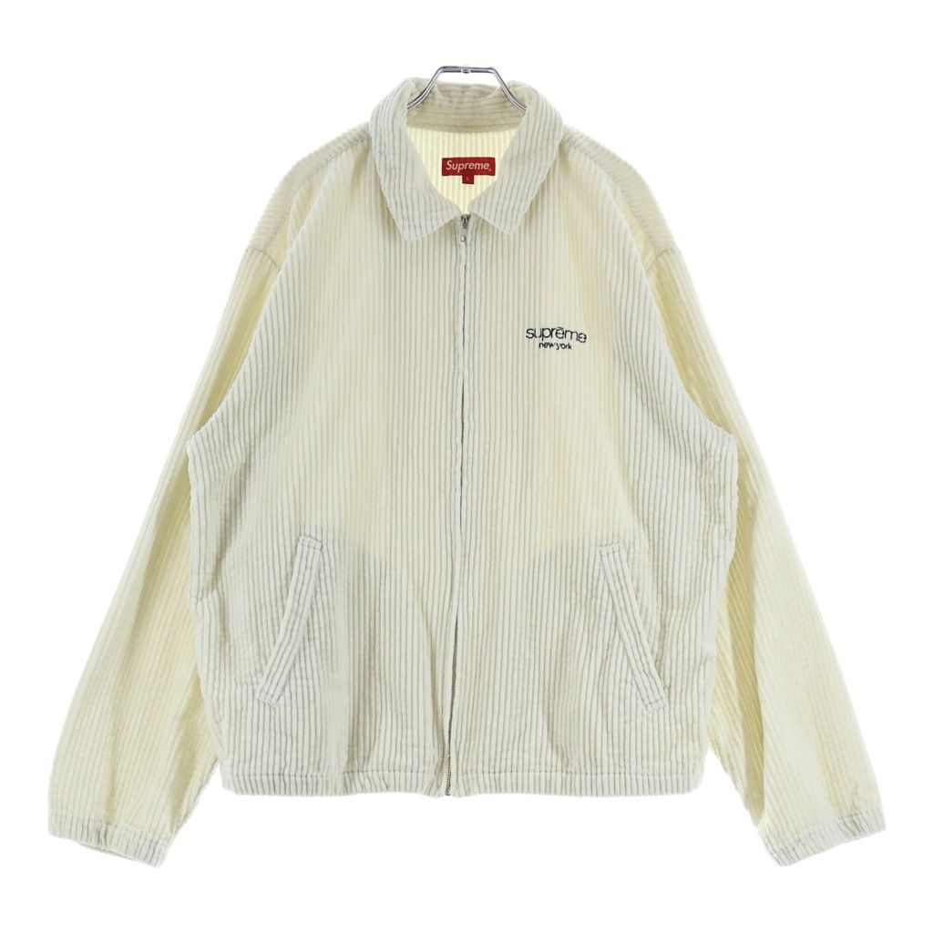 SUPREME (Supreme) 20SS Wide Wale Corduroy Harrington Jacket Chest Classic Logo Corduroy Jacket White