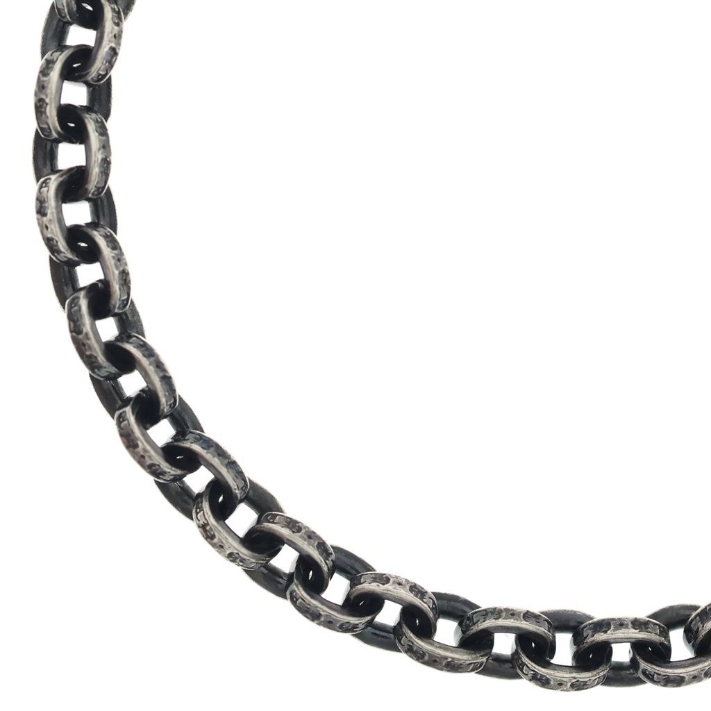 CHROME HEARTS (クロムハーツ) PAPER CHAIN 20 ペーパーチェーンネックレス 20inch ブラックロジウム シルバー 207,900円