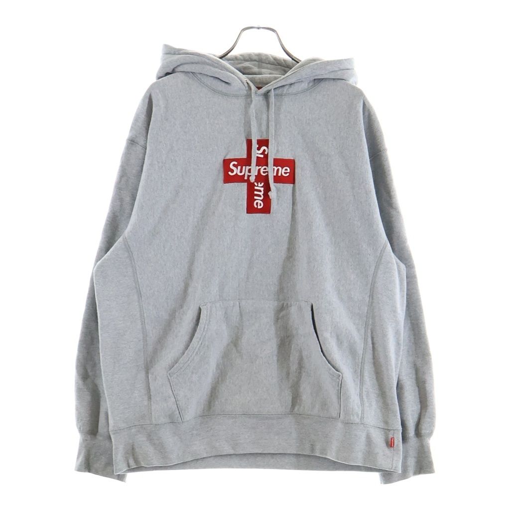 SUPREME (シュプリーム) 20AW Cross Box Logo Hooded Sweatshirt クロスボックスロゴ プルオーバーパーカー グレー 21,539円