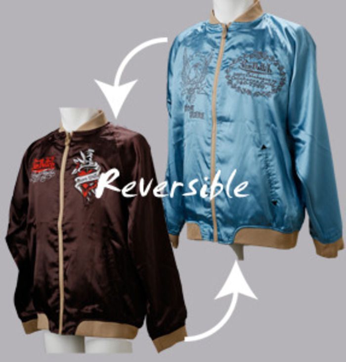 VonDutch[ヴォンダッチ]レディースリバーシブルサテンジャケット　【XL/茶色】