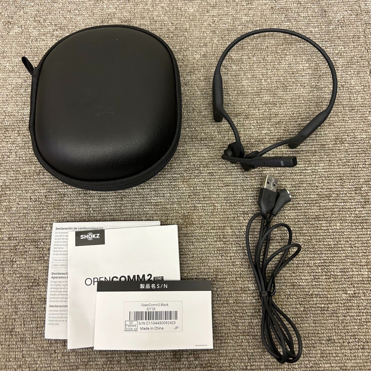 動作確認済み】 SHOKZ OPENCOMM2 C110 ショックス 骨伝導イヤホン 管理S