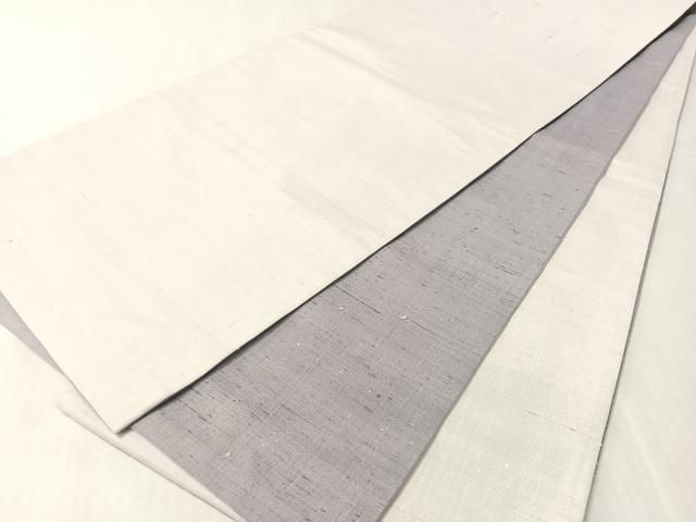 平和屋着物●両面　全通柄　京袋帯　めがね織　薄梅鼠色　藤色　正絹　逸品　CABJ7529vp