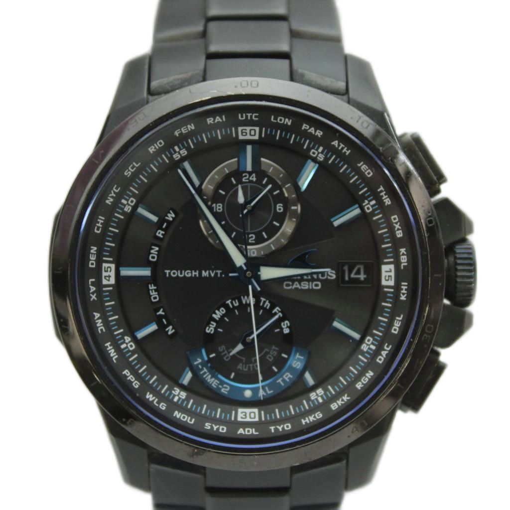 カシオ CASIO OCEANUS 腕時計 ウォッチ デイト クロノグラフ 電波ソーラー 黒文字盤 黒 ブラック OCW-T1000B-1AJF /BB 16,969円