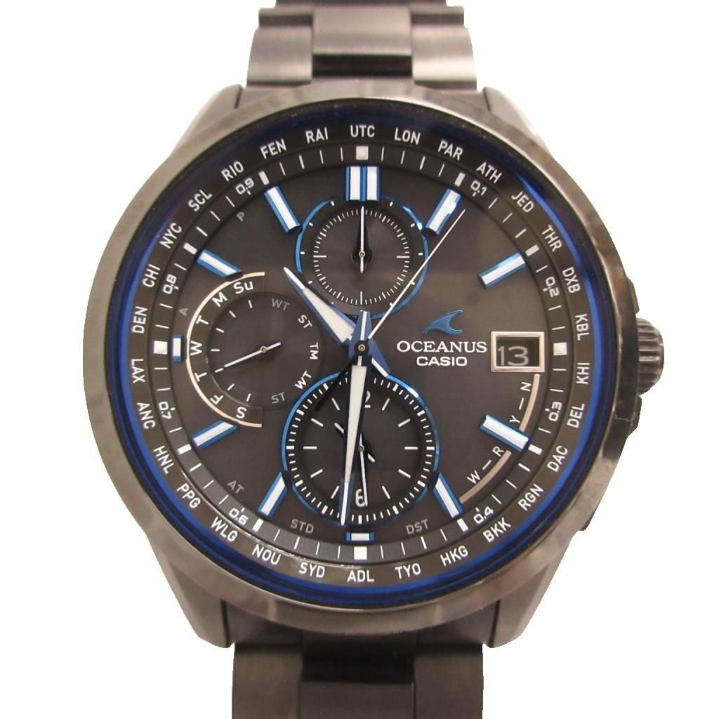 カシオ CASIO オシアナス OCEANUS クラシックライン Classic Line 腕時計 クロノグラフ ワールドタイム 電波ソーラー チタン デイト 黒 ブラック OCW-T2600B-1AJF /UO 38,285円