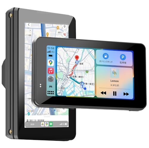 【2026業界初・画面回転対応バイクモニター】BOIFUN 5インチ大画面 CarPlay/Android Auto対応 バイク用スマートモニター USB給電対応|スマホ連携・バイク用ナビ/通話/音楽対応|IPX65防水・耐熱耐衝撃|技適認証 caec5f9f