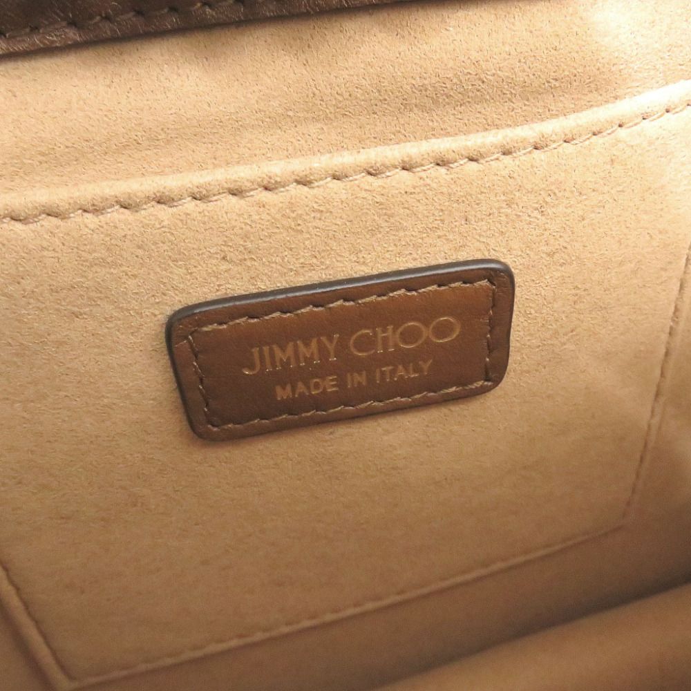美品 ジミーチュウ ヴァレンヌ レザー ブラウン チェーンショルダー ショルダーバッグ 茶 0016 JIMMY CHOO