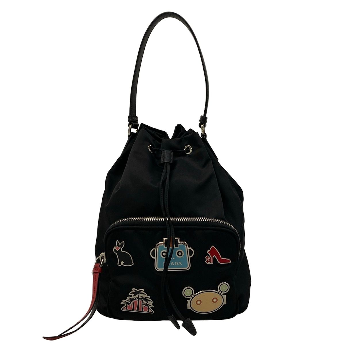 PRADA(プラダ) ハンドバッグ - 1BH097 黒 巾着型/ロボット レザー 57,310円