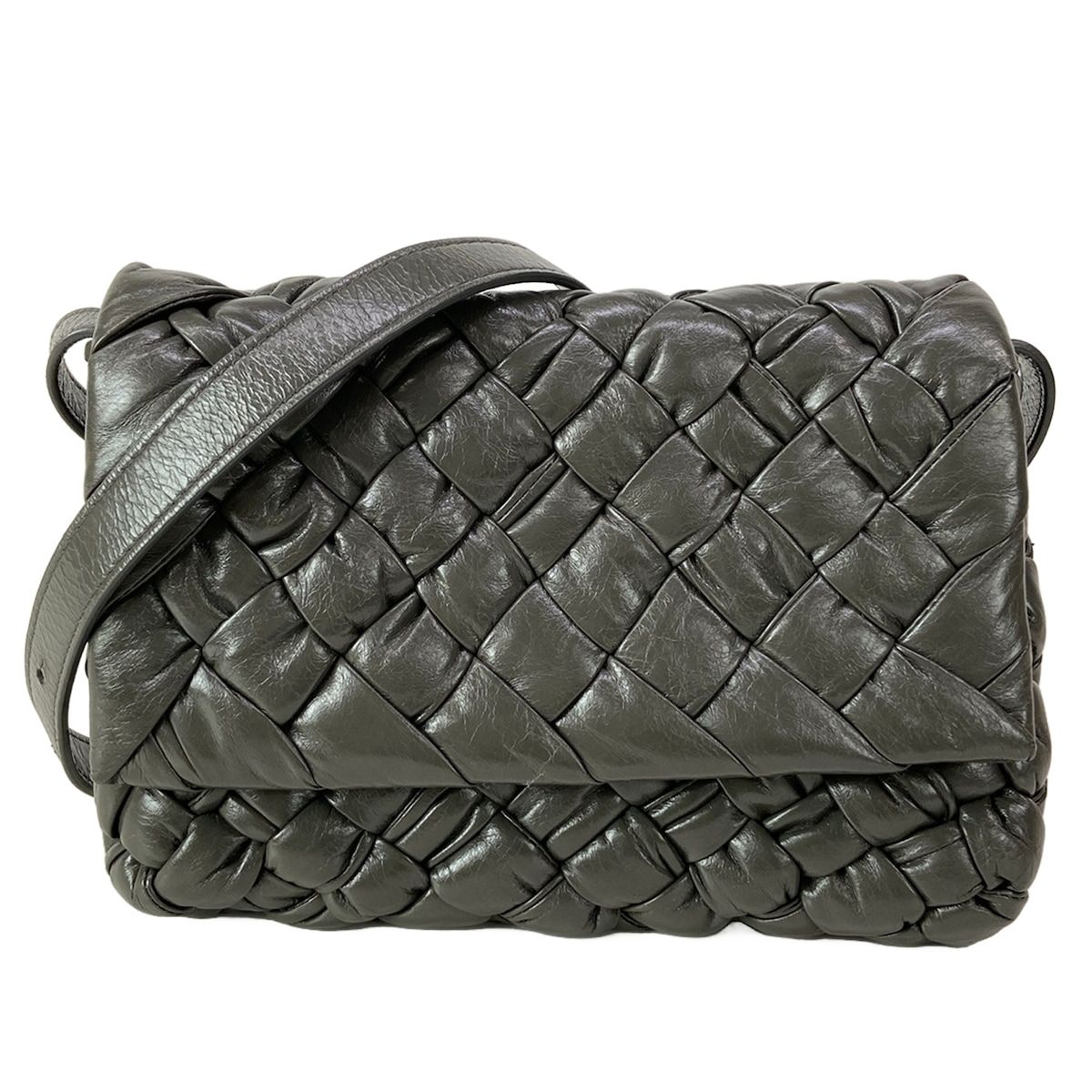BOTTEGA VENETA(ボッテガヴェネタ) ショルダーバッグ イントレチャート/ランプル ダークグレー レザー