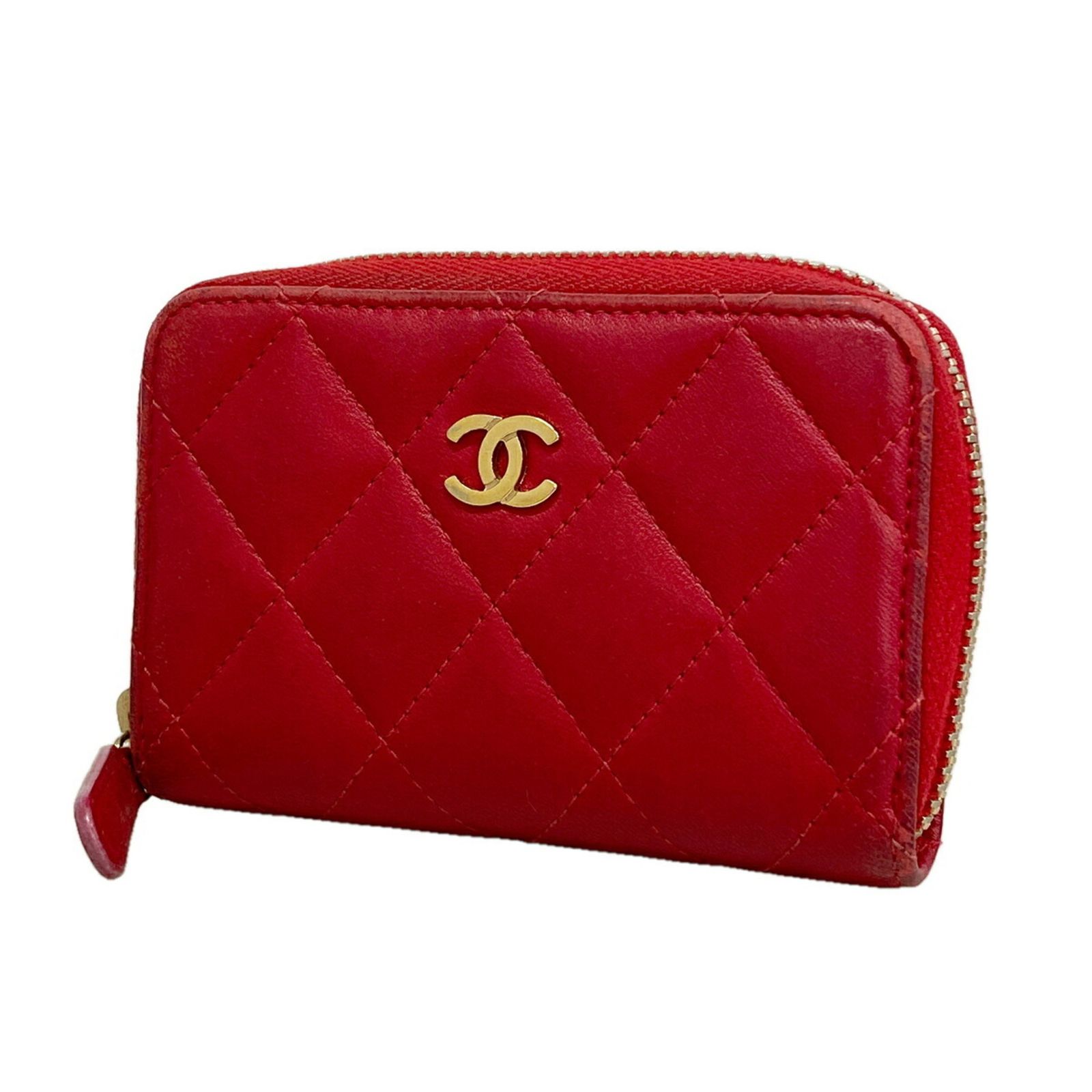 シャネル(Chanel) シャネル 財布・コインケース マトラッセ ラムスキン ピンク ゴールド レディース