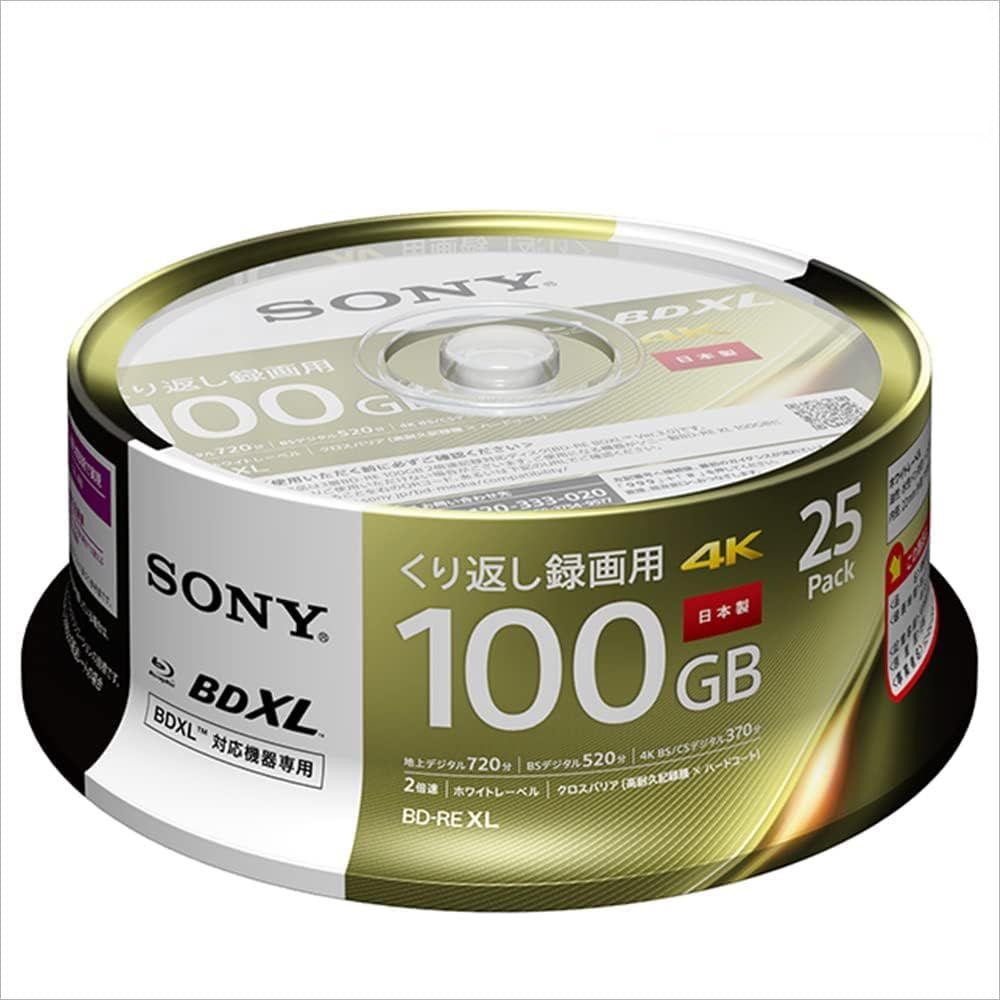 ソニー 日本製 ブルーレイディスク BD-RE XL 100GB (1枚あたり地デジ約12時間) 繰り返し録画用 25枚入り 2倍速ダビング対応 ケース無し 25BNE3VEPP2 [単品] [25枚(300時間)] 49,842円